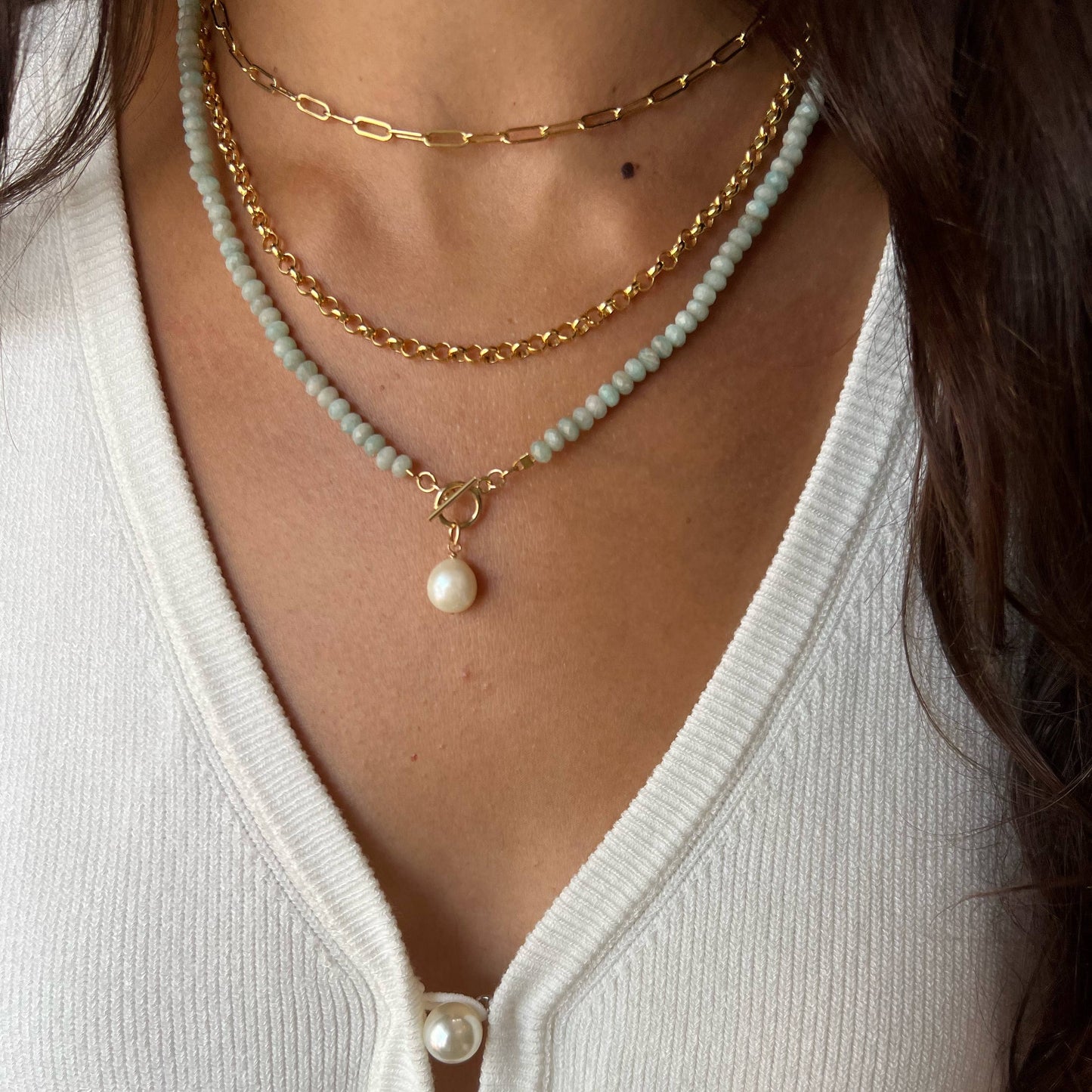 Amazonite & Pearl Necklace