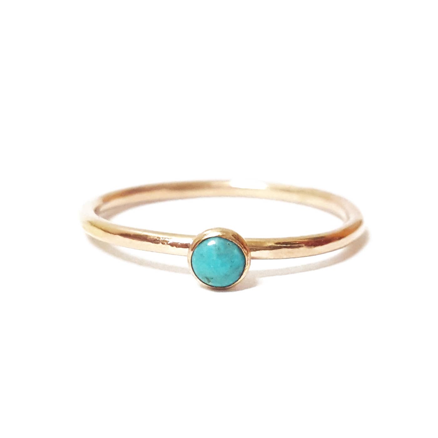 Mini Turquoise Stacking Ring in Gold